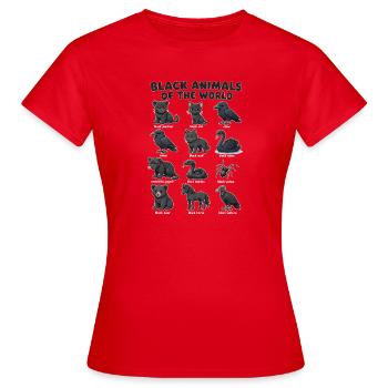 Black animals of the - Women's T-Shirt - red - Front - AI Model Female 172 dark (172cm)
