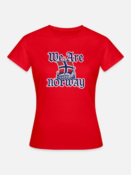 Norwegen Wikingerboot Flagge - Frauen T-Shirt - Rot