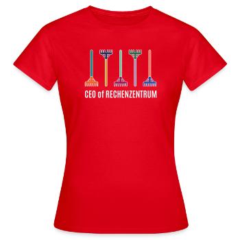 Garden Rake Gardener Gardening IT Data Center - Women's T-Shirt - red - Front - AI Model Female 172 dark (172cm)