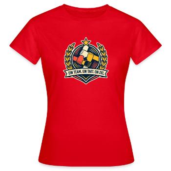 Ein Team Ein Takt Ein Ziel Teamgeist - Frauen T-Shirt - Rot - Vorne - AI Model Female 172 dark (172cm)