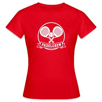 Padelcrew – Padel Tennis Schläger Emblem Vektor - Frauen T-Shirt - Rot - Vorne - AI Model Female 172 dark (172cm)