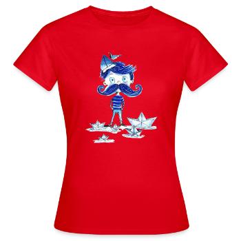 Monsieur Bleu - T-shirt Femme - rouge - Devant - AI Model Female 172 dark (172cm)