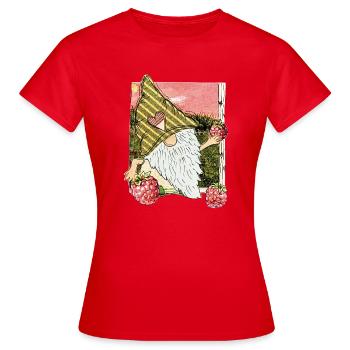 Garden gnome with raspberries - Women's T-Shirt - red - Front - AI Model Female 172 dark (172cm)