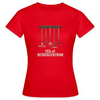 Leiter vom Rechenzentrum Gartenoutfit Gartenarbeit - Frauen T-Shirt - Rot - Vorne - AI Model Female 172 dark (172cm)