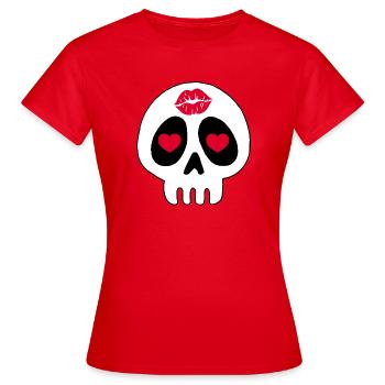 Un bisou sur le front - T-shirt Femme - rouge - Devant - AI Model Female 172 dark (172cm)