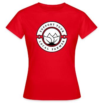 Support your local farmer - Natur & Landwirtschaft - Frauen T-Shirt - Rot - Vorne - AI Model Female 172 dark (172cm)