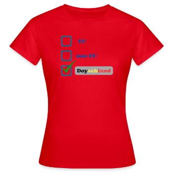 EU, non-EU oder Doyschland? - Frauen T-Shirt - Rot - Vorne - AI Model Female 172 dark (172cm)