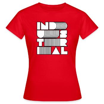 Industrielle Op-Art-Buchstaben - Frauen T-Shirt - Rot - Vorne - AI Model Female 172 dark (172cm)