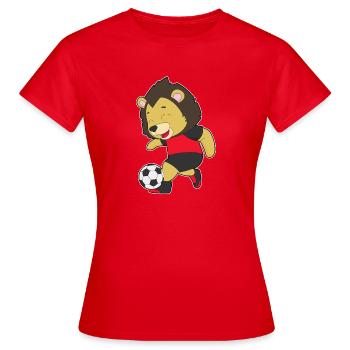 Lion Soccer Player Soccer - Women's T-Shirt - red - Front - AI Model Female 172 dark (172cm)
