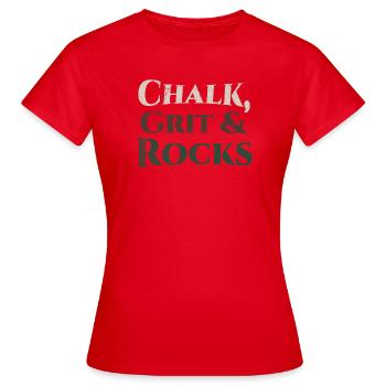 Chalk Grit & Rocks Motiv - Frauen T-Shirt - Rot - Vorne - AI Model Female 172 dark (172cm)