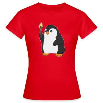 Torche du Pingouin - T-shirt Femme - rouge - Devant - AI Model Female 172 dark (172cm)