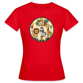 WILD ONE Animal Joy Circle Badge - Women's T-Shirt - red - Front - AI Model Female 172 dark (172cm)