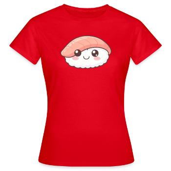 Kawaii Nigiri Sushi Motiv - Frauen T-Shirt - Rot - Vorne - AI Model Female 172 dark (172cm)