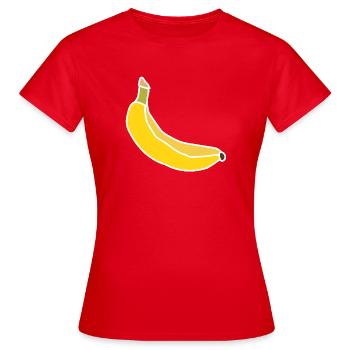 Banane jaune – Illustration fruitée minimaliste - T-shirt Femme - rouge - Devant - AI Model Female 172 dark (172cm)
