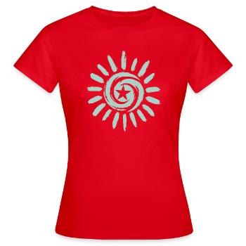 Soleil avec étoile - T-shirt Femme - rouge - Devant - AI Model Female 172 dark (172cm)