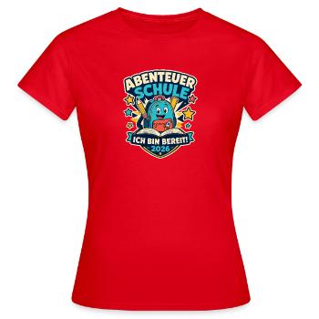 Abenteuer Schule 2026 – Ich bin bereit - Frauen T-Shirt - Rot - Vorne - AI Model Female 172 dark (172cm)