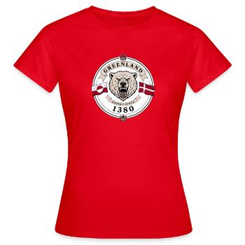 Bear Crest du Danemark et du Groenland - T-shirt Femme - rouge - Devant - AI Model Female 172 dark (172cm)