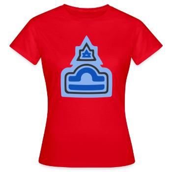 Zodiac Stammes-Waage und Luft - Frauen T-Shirt - Rot - Vorne - AI Model Female 172 dark (172cm)