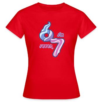 Candy Swirl 67 meme Neon Doodle - Frauen T-Shirt - Rot - Vorne - AI Model Female 172 dark (172cm)