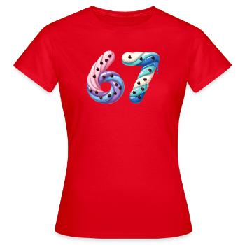 Mème Candy Swirl 67 - T-shirt Femme - rouge - Devant - AI Model Female 172 dark (172cm)