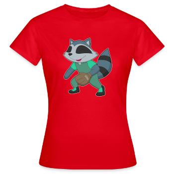 Gant de baseball Raccoon - T-shirt Femme - rouge - Devant - AI Model Female 172 dark (172cm)