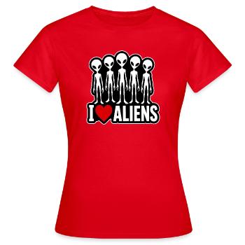 J’adore le groupe de fans d’Aliens - T-shirt Femme - rouge - Devant - AI Model Female 172 dark (172cm)