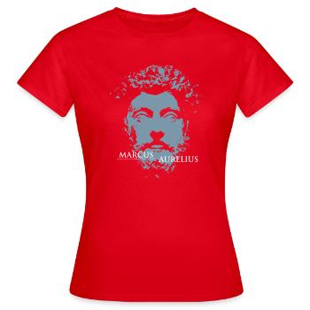 Portrait de Marc Aurèle - T-shirt Femme - rouge - Devant - AI Model Female 172 dark (172cm)