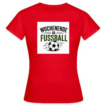 Wochenende Fußball Vintage - Frauen T-Shirt - Rot - Vorne - AI Model Female 172 dark (172cm)