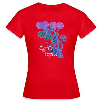 Saint Tropez  Neoimpressionismus - Frauen T-Shirt - Rot - Vorne - AI Model Female 172 dark (172cm)