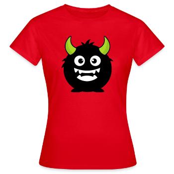 Bold Monster Mascot Streetwear Graphic - Women's T-Shirt - red - Front - AI Model Female 172 dark (172cm)