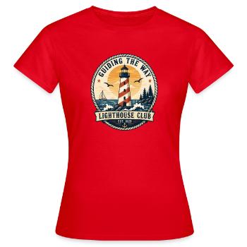 Guiding The Way Lighthouse Club Vintage Design - Women's T-Shirt - red - Front - AI Model Female 172 dark (172cm)