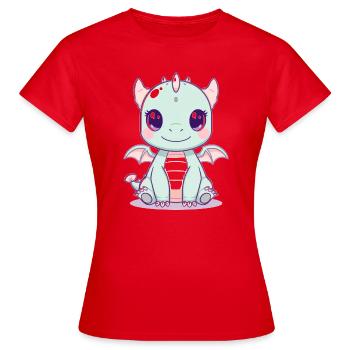 Mint dragon with wings - Women's T-Shirt - red - Front - AI Model Female 172 dark (172cm)