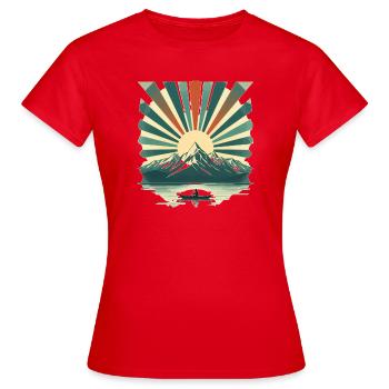 Lever de soleil au-dessus du lac de montagne - T-shirt Femme - rouge - Devant - AI Model Female 172 dark (172cm)