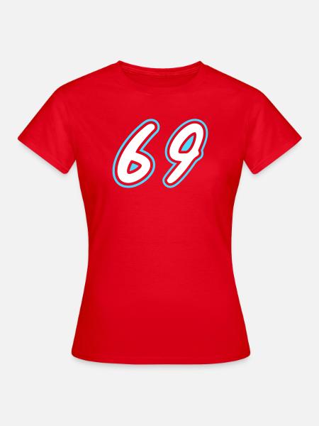 69 Zahl symbol - Frauen T-Shirt - Rot
