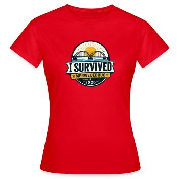 J’ai survécu à Merwedebrug 2026 - T-shirt Femme - rouge - Devant - AI Model Female 172 dark (172cm)
