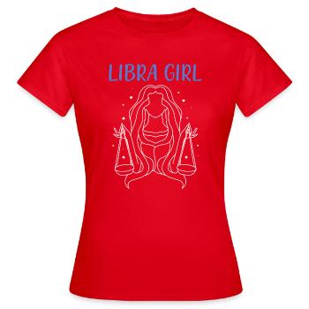 Sternzeichen Waage - Frauen T-Shirt - Rot - Vorne - AI Model Female 172 dark (172cm)