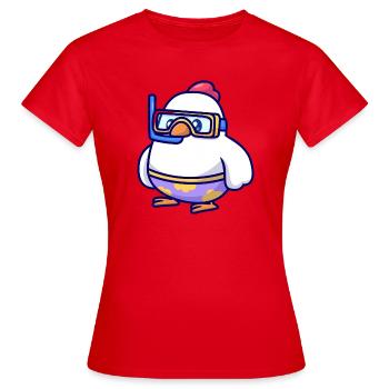 Diving Chick in Snorkel Gear - Women's T-Shirt - red - Front - AI Model Female 172 dark (172cm)