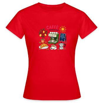 Caffè Espresso Sketch Café - Women's T-Shirt - red - Front - AI Model Female 172 dark (172cm)