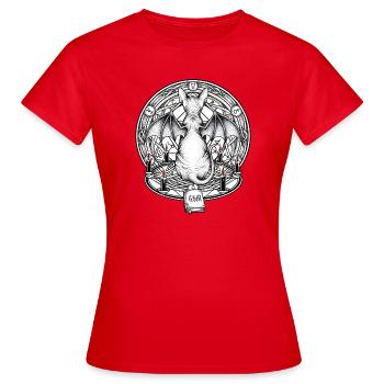 Cercle de dragons dans le cercle des sorcières - T-shirt Femme - rouge - Devant - AI Model Female 172 dark (172cm)