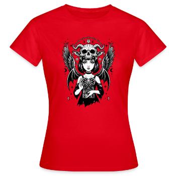 Fille Gothique aux Ailes Démoniaques - T-shirt Femme - rouge - Devant - AI Model Female 172 dark (172cm)