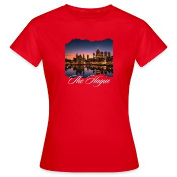 La silhouette du phare du soir de La Haye - T-shirt Femme - rouge - Devant - AI Model Female 172 dark (172cm)