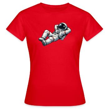 Astronaute détendu au design rétro - T-shirt Femme - rouge - Devant - AI Model Female 172 dark (172cm)