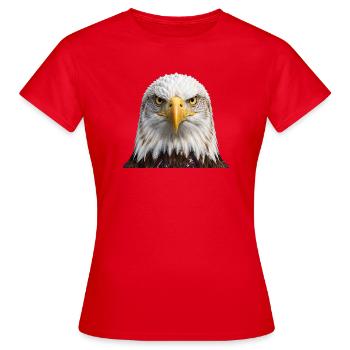 Eagle Portrait Bold Head Artwork - Women's T-Shirt - red - Front - AI Model Female 172 dark (172cm)