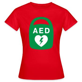 AED-Herznotfall-Medizin-Symbol - Frauen T-Shirt - Rot - Vorne - AI Model Female 172 dark (172cm)