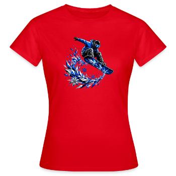 Eiszauber Snowboarder Blaufluss - T-shirt Femme - rouge - Devant - AI Model Female 172 dark (172cm)