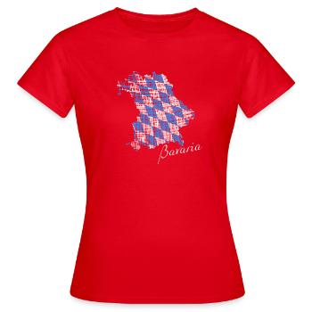 Carte Bavière Bavière Diamants Bleu Blanc - T-shirt Femme - rouge - Devant - AI Model Female 172 dark (172cm)