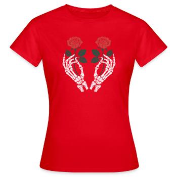 Pink Skeleton Roses - Women's T-Shirt - red - Front - AI Model Female 172 dark (172cm)