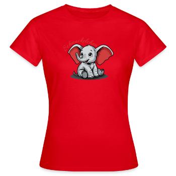 Éléphant mignon - T-shirt Femme - rouge - Devant - AI Model Female 172 dark (172cm)