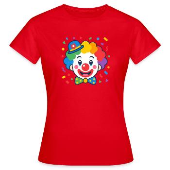 Clown géométrique – Vecteur de design coloré pour enfants - T-shirt Femme - rouge - Devant - AI Model Female 172 dark (172cm)