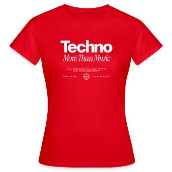 Techno More Than Music - Frauen T-Shirt - Rot - Vorne - AI Model Female 172 dark (172cm)